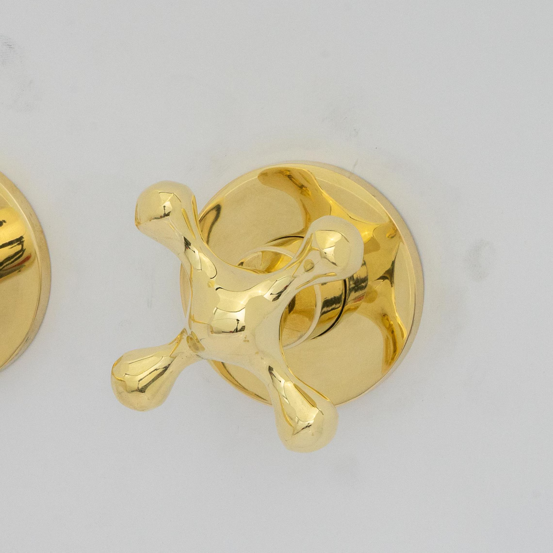 Unlacquered Brass Bathroom Faucet - Antique Brass Wall Mount Faucet