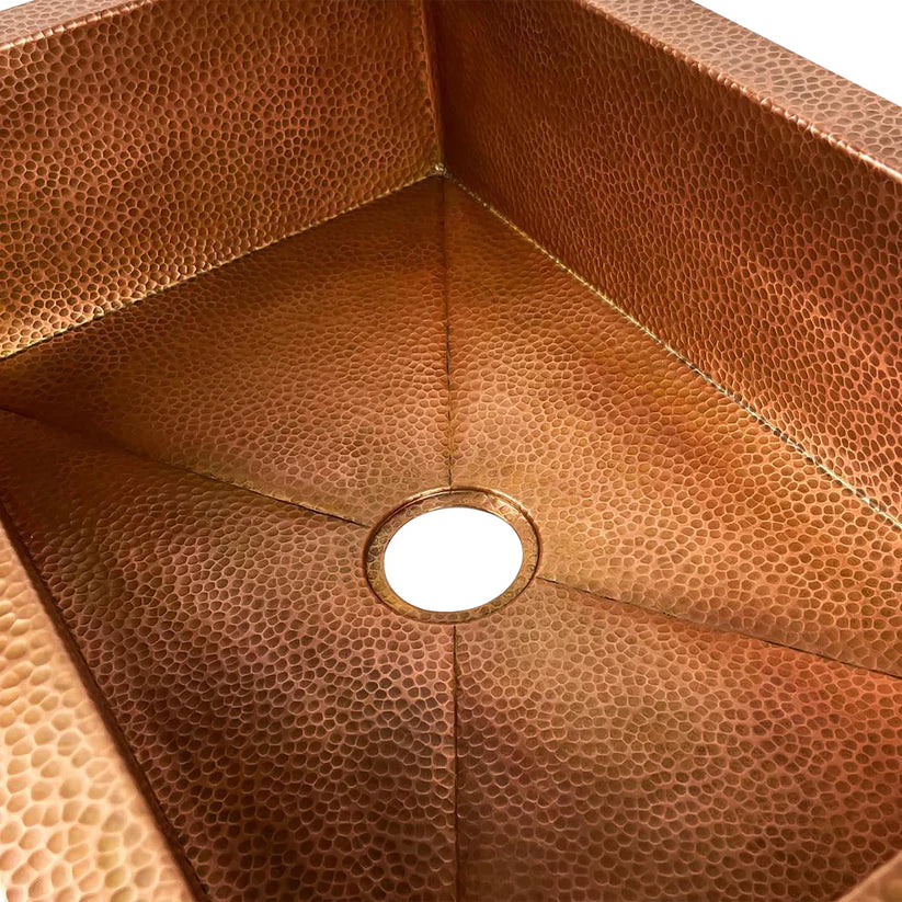 Apron Front Copper Kitchen Sink, Farmhouse Copper Kitchen Sink 14 gauge