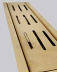 Unlacquered Brass Linear Floor Drain for Modern Bathrooms - NORD BRASS