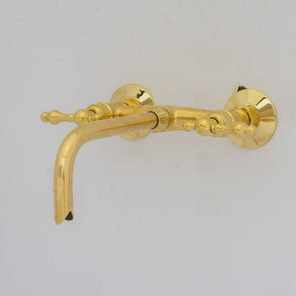 Brass Wall Mount Faucet - Antique Brass Bathroom Faucet