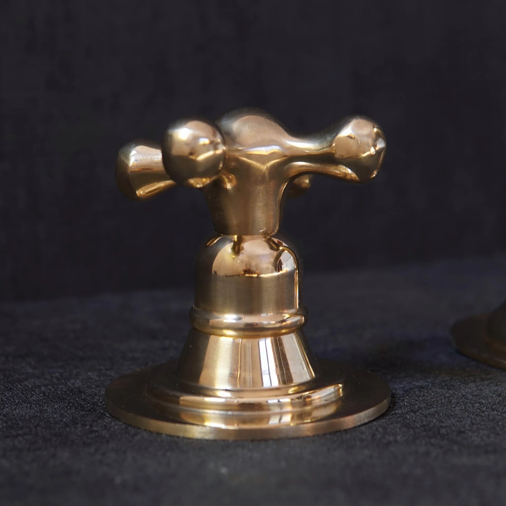 Widespread 3 Holes Solid Unlacquered Brass Faucet, Antique Brass Bathroom Tap