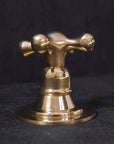 Widespread 3 Holes Solid Unlacquered Brass Faucet, Antique Brass Bathroom Tap