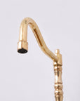 Unlacquered Solid Brass Bridge Kitchen Faucet - Vintage Classic Kitchen Sink Tap