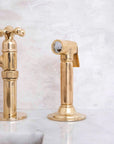 Unlacquered Brass Kitchen Bridge Faucet - NORD BRASS