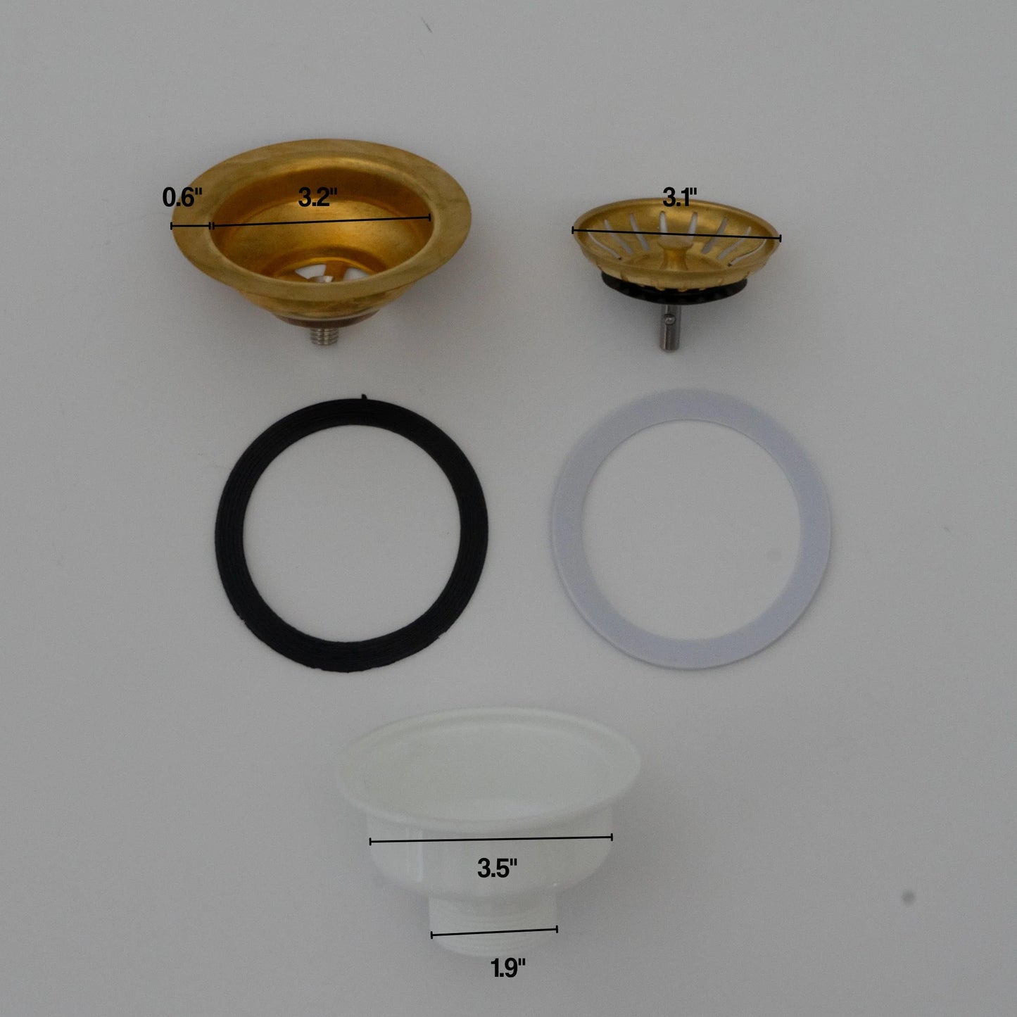 Unlacquered Brass Kitchen Sink Strainer, Sink Waste, Strainer Basket, Drain Cover & Basket Strainer - NORD BRASS