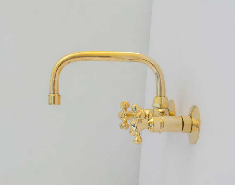 Brass Kitchen Faucet - Vintage Brass Kitchen Faucet