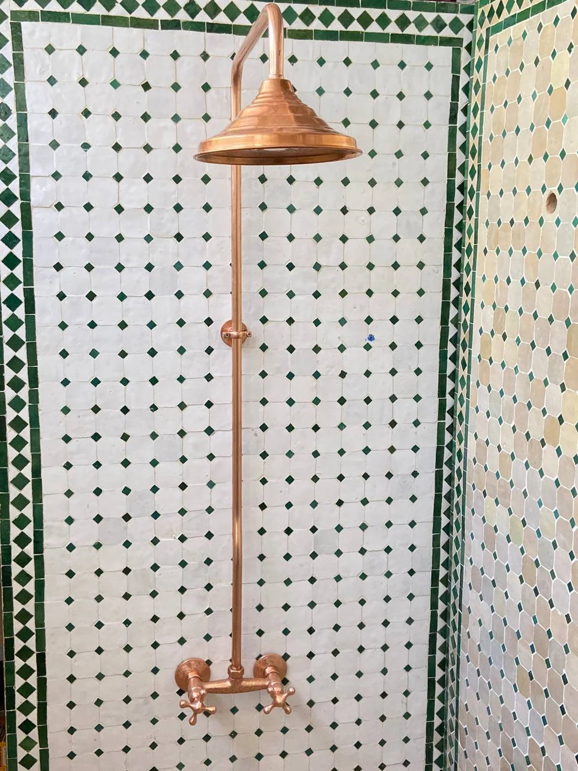 Unlacquered Solid Copper Shower, Copper Outdoor Shower - NORD BRASS