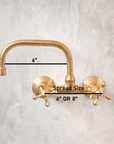 Antique Brass Bathroom Faucet - Wall Mount Faucet