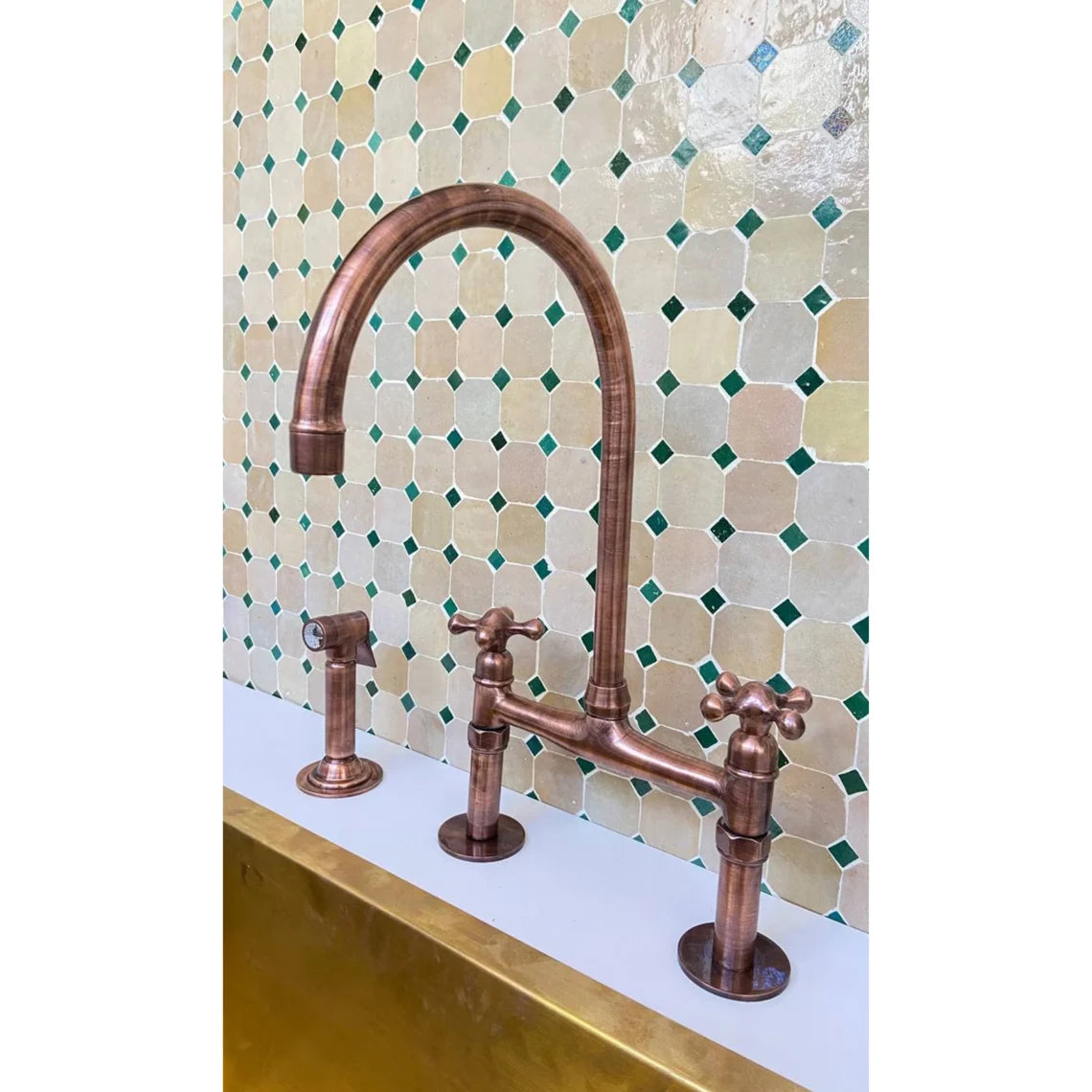 Copper Kitchen Bridge Faucet,Copper Tap - NORD BRASS