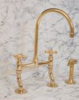 Antique Brass Kitchen Faucet,Brass Kitchen Faucet with Curved legs