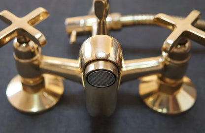Unlacquered Brass Shower System - Tub Filler Exposed Pipe Rain Shower and Handheld