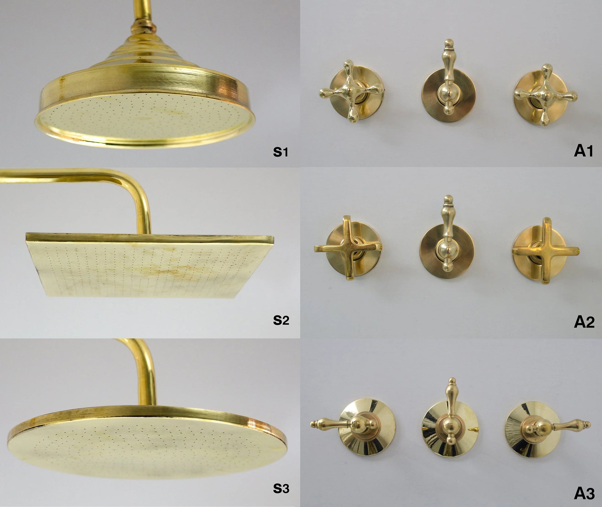 Antique Brass Shower Fixtures - Brass Shower Set - NORD BRASS