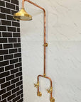 Copper Outdoor Shower ,Exposed Wall Mounted Copper Shower System ,Industrial design Shower