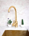 Unlacquered Brass Single Hole Basin Faucet, Brass Mixer Tap, Bar Prep faucet