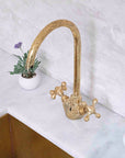 Solid Brass Gooseneck Faucet for Bathroom