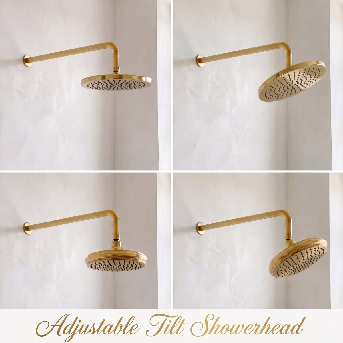 Solid Brass Rainfall Shower - Unlacquered Brass Shower Set - NBCS01