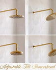 Solid Brass Rainfall Shower - Unlacquered Brass Shower Set - NBCS01
