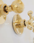 Unlacquered Solid Brass Shower System, High Pressure Curved Arm