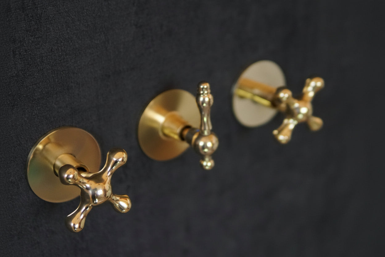 Solid Brass Rainfall Shower, Unlacquered Brass Shower Set – NORD BRASS