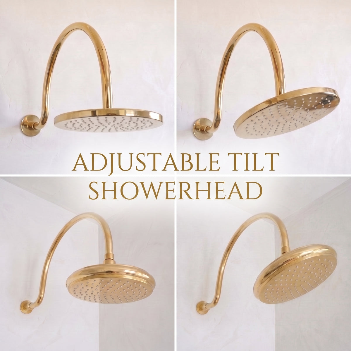 Solid Brass Rainfall Shower - Unlacquered Brass Shower Set - NBCS02