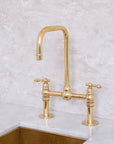Antique Brass Kitchen Bridge Faucet