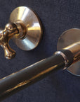 Unlacquered Brass Handcrafted Wall Mounted Faucet, Snake Style