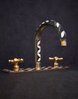Unlacquered Brass Bathroom 3 Holes Faucet, Resin Vanity Faucet
