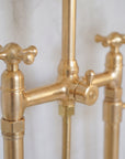 Unlacquered Brass Floor Mounted Bath Tub Filler - Brass Freestanding Tub Filler Faucet