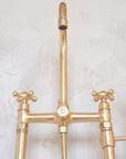 Unlacquered Brass Floor Mounted Bath Tub Filler - Brass Freestanding Tub Filler Faucet