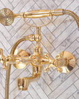 Unlacquered Brass Bath Tub Filler, Brass Wall mounted Tub Filler