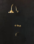 Solid Brass Rainfall Shower, Unlacquered Brass 2 outlet Shower with Tub filler