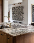 Brass V-Style Bridge Kitchen Faucet, Arched Brass Tap