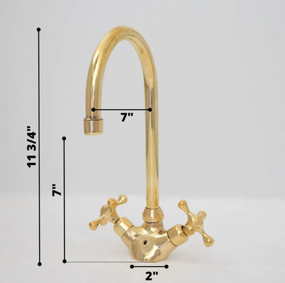 Brass Single Hole Bathroom Faucet - Antique Brass Bathroom Faucet - NORD BRASS