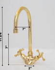 Brass Single Hole Bathroom Faucet - Antique Brass Bathroom Faucet - NORD BRASS