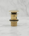 Solid Unlaquered Brass Bathroom Sink Pop-Up Drain with Overflow
