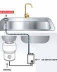 Unlacquered Brass Air Switch Kit for Garbage Disposal