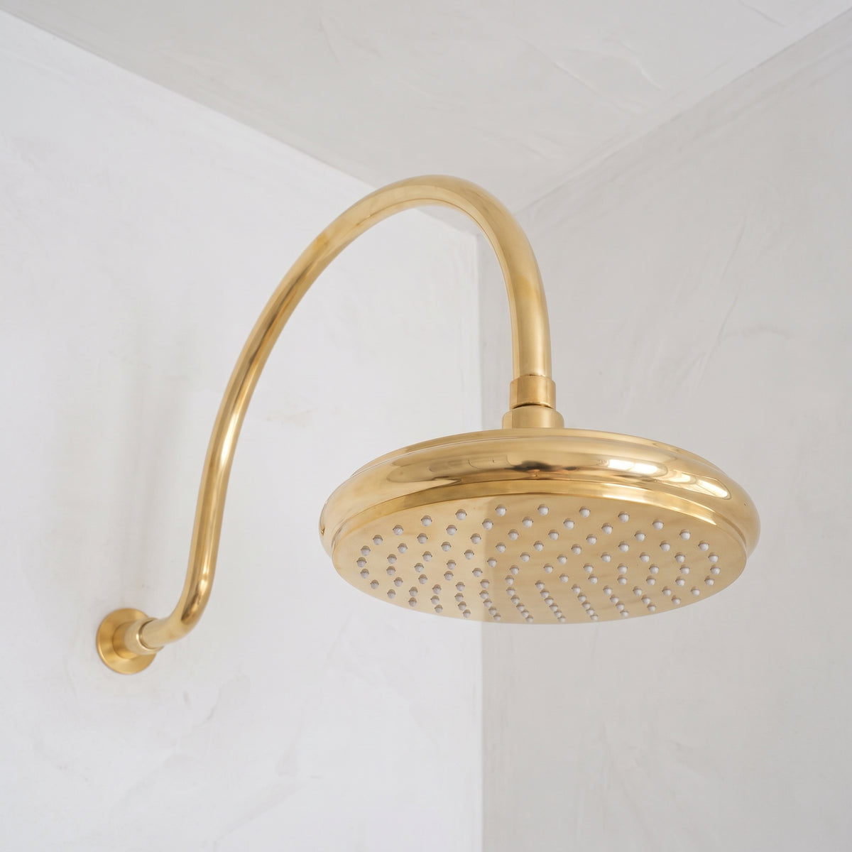 Solid Brass Rainfall Shower - Unlacquered Brass Shower Set - NBCS02