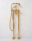 Unlacquered Solid Brass Tub Filler - Brass Freestanding Tub Filler Faucet
