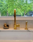 Unlacquered Brass Single Hole Basin Faucet - Solid Brass Bar Prep Faucet