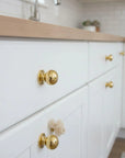 Unlacquered Brass Round Cabinet Knobs – Solid Brass Drawer Knobs