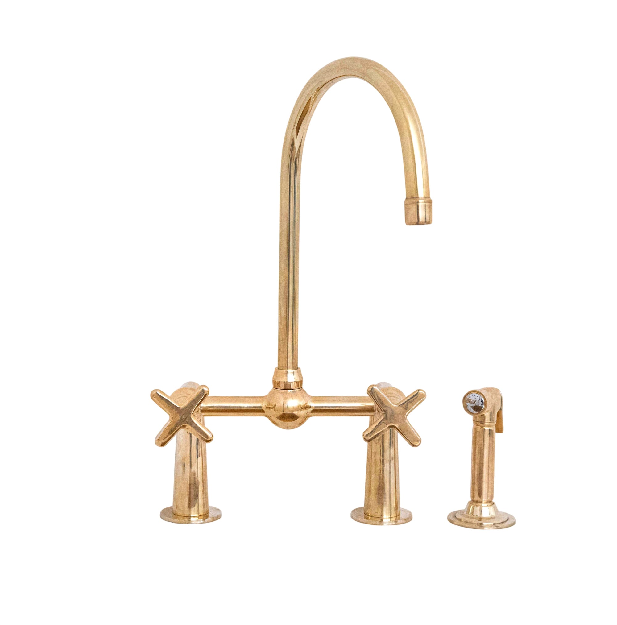 Brass Bridge Kitchen Faucet - Classic Solid Brass Tap