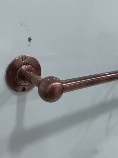 Antique Style Copper Pot Rack, Vintage Handmade Copper Pot Rack Rustic Wall Mounted, Vintage kitchen pot rack