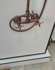 Unlacquered Aged Copper Shower System with Handheld - Aged Copper Exposed Shower