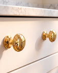 Unlacquered Brass Cabinet Knobs, Brass Round Knob, Vintage Knobs